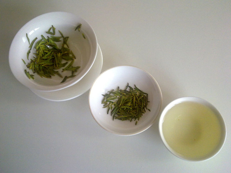 The appearance of green tea in three different stages