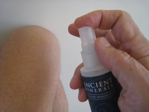 Applying magnesium oil to my leg - David Niven Miller